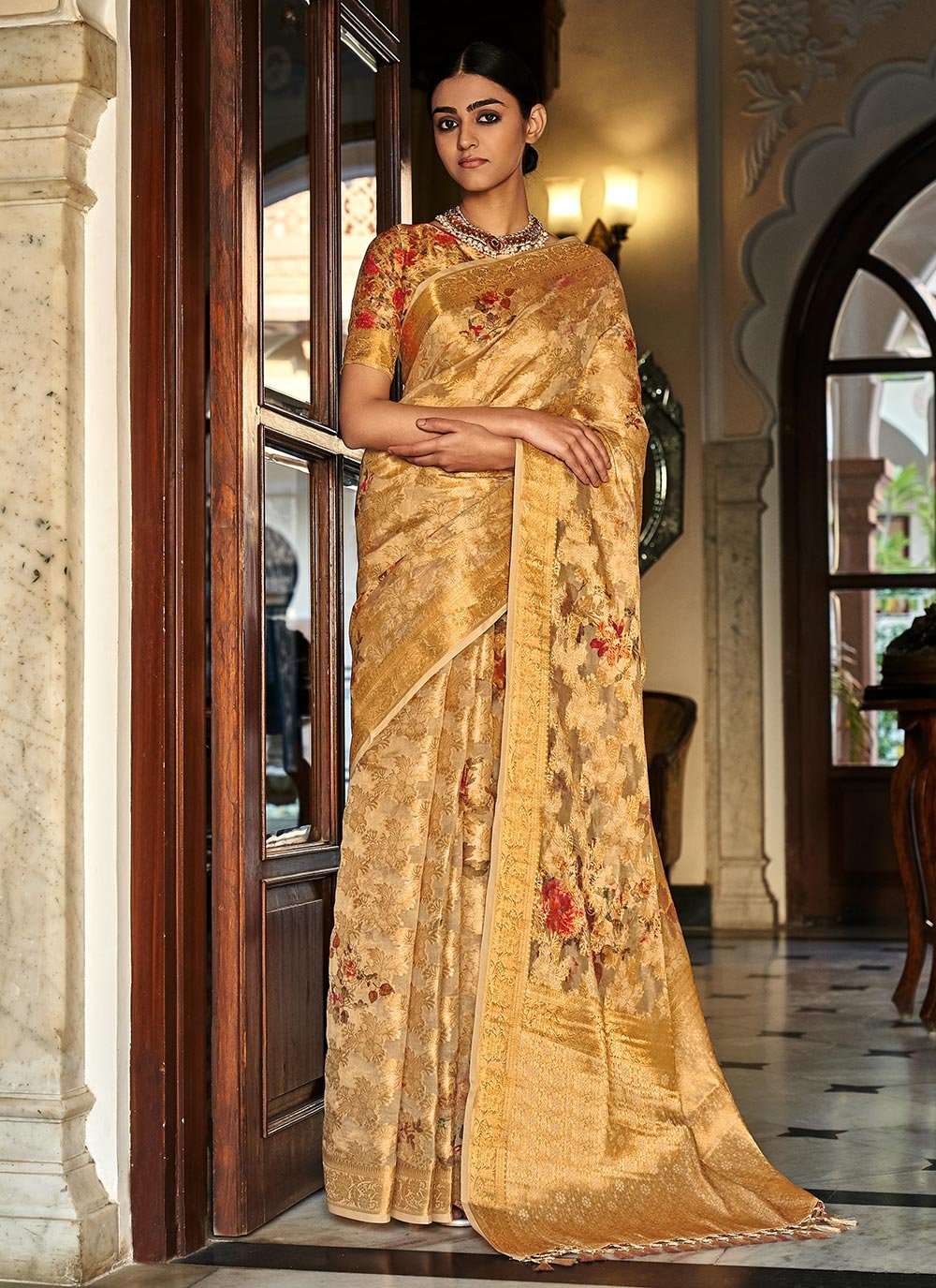 Ready To Ship Half N Half Bhagalpuri Silk Sarees And Half N Half Bhagalpuri Silk Saris Online Shopping