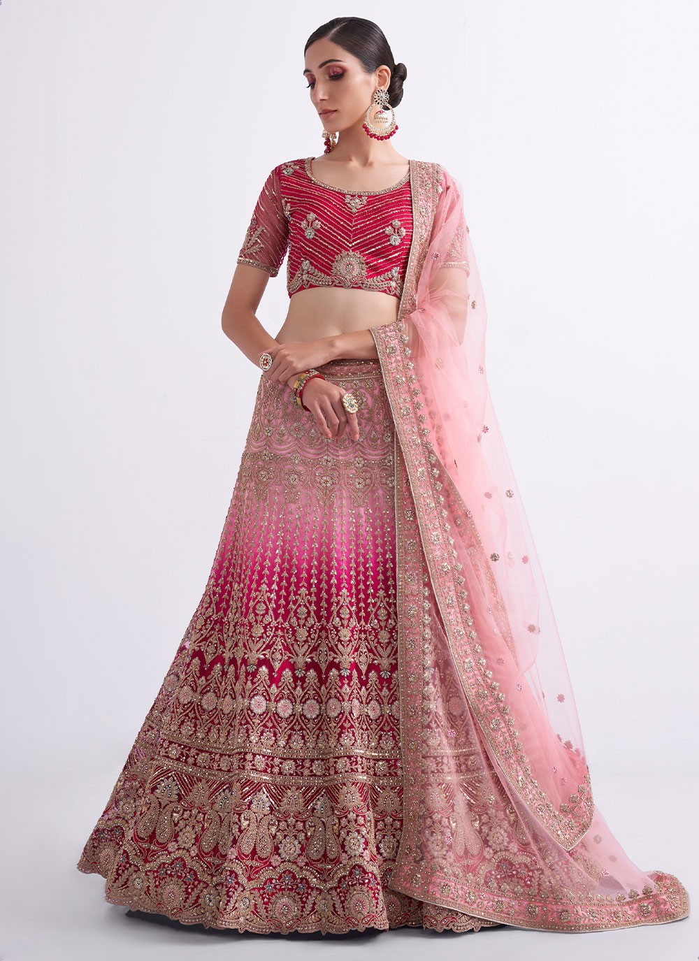 Designer Lehenga Choli Thread Net in Pink