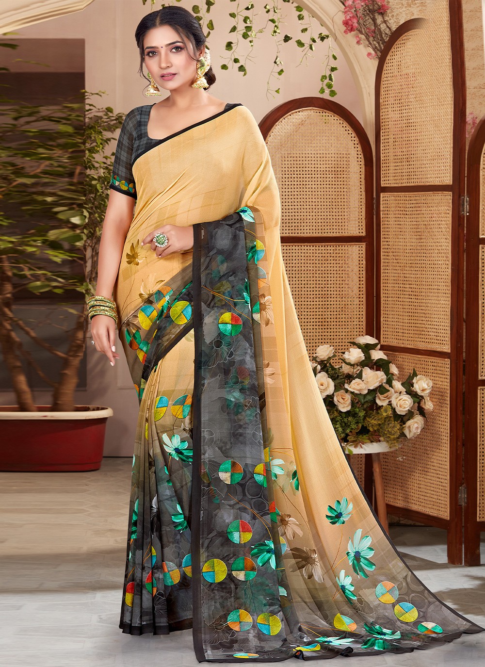 Digital Print Saree - Buy Trendy Digital Printed Saree Online