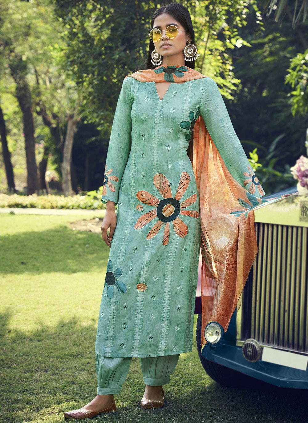 Digital Print Green Designer Pakistani Salwar Suit 
