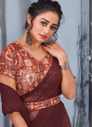 Digital Print Rangoli Contemporary Style Saree