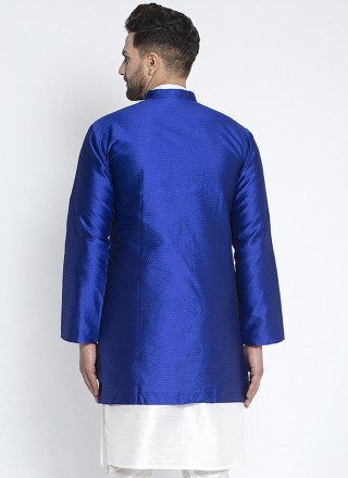 Dupion Silk Jacket Style in Blue