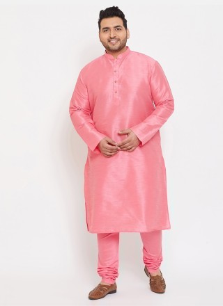 Dupion Silk Pink Kurta Pyjama