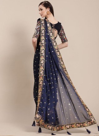 Blue Colour Designer Traditional Saree