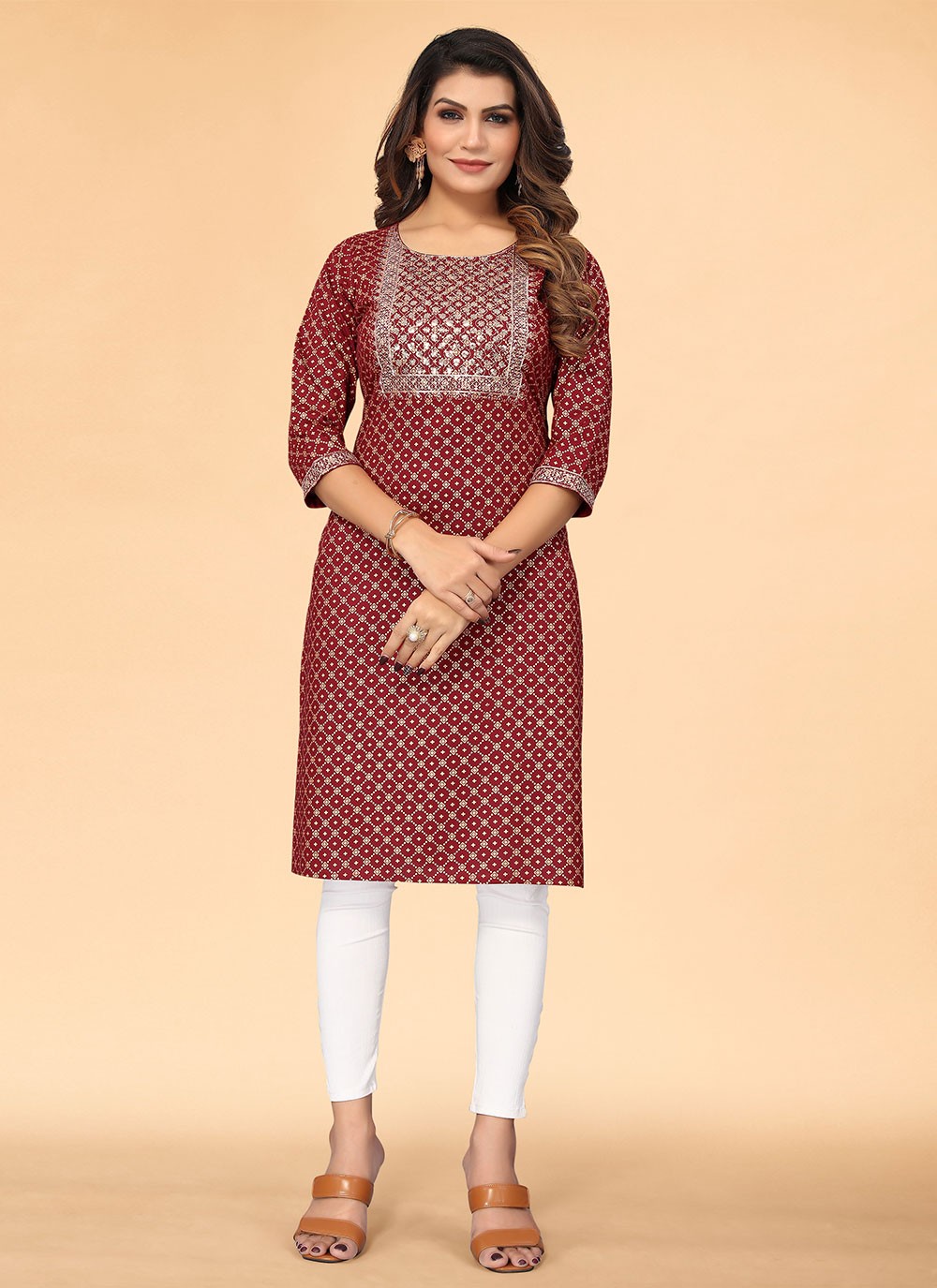 Embroidered Casual Casual Kurti