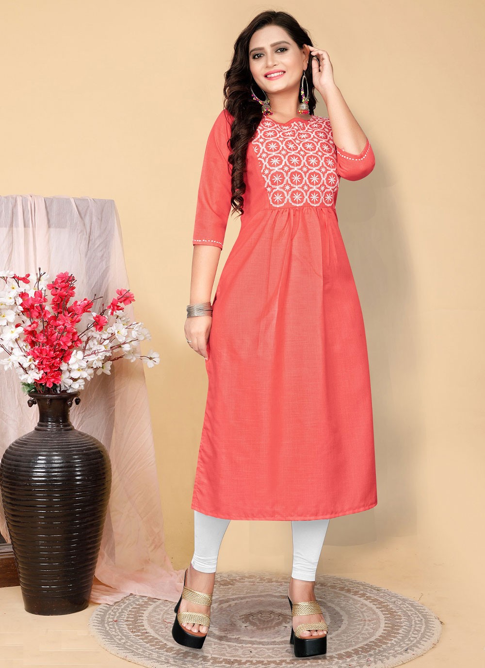 Embroidered Casual Casual Kurti