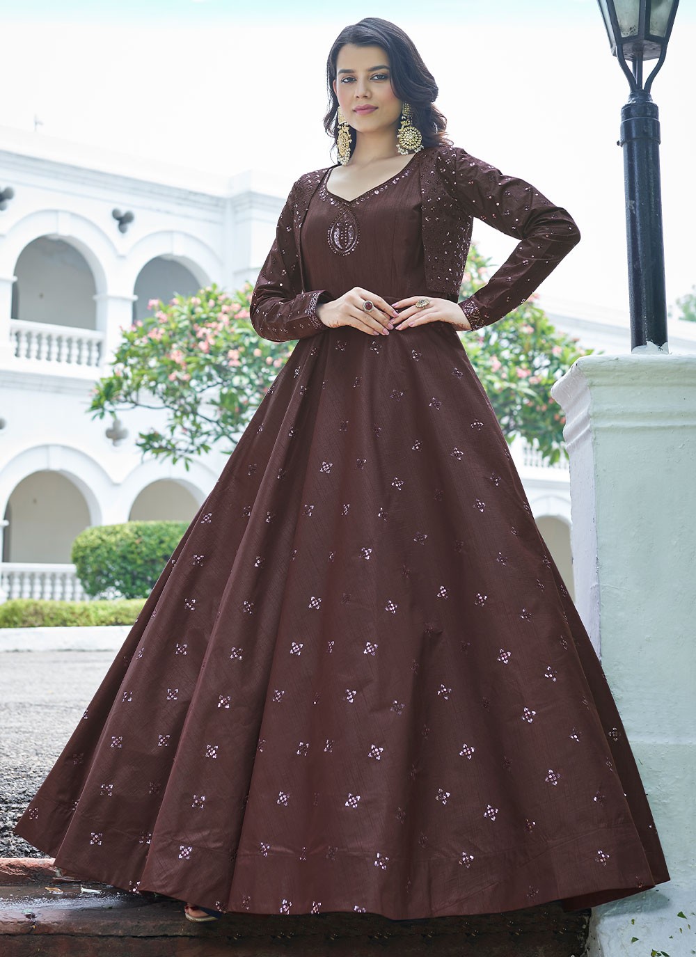 Embroidered Cotton Gown 