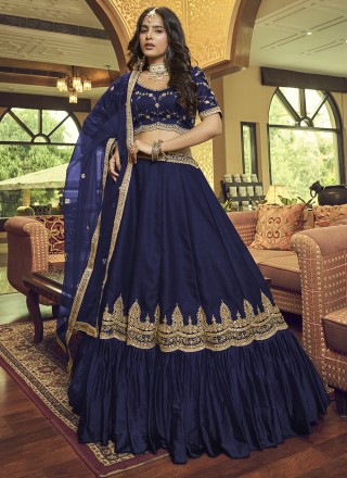 Buy New Designed South Indian Lehenga Choli For women And Girls-Kumkum-Pink  Blue Online at Best Prices in India - JioMart.