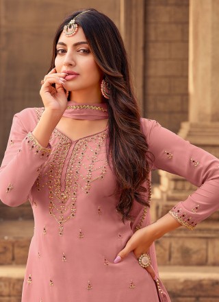 Embroidered Faux Georgette Designer Pakistani Salwar Suit