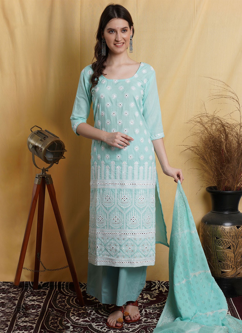 Embroidered Festival Straight Salwar Suit