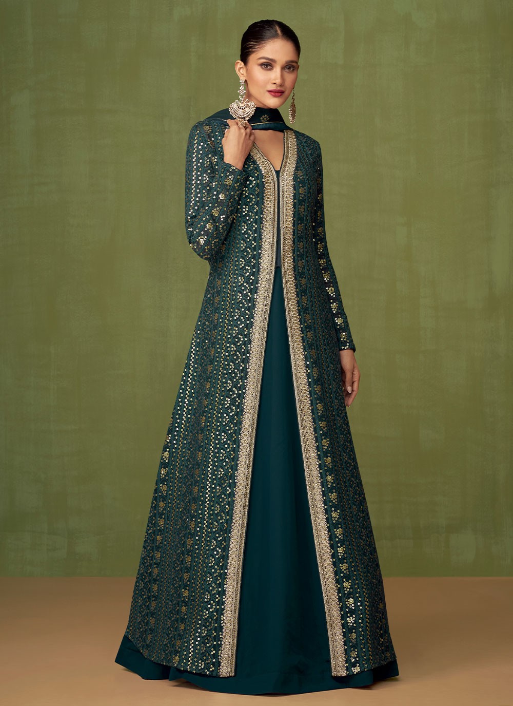Embroidered Georgette Anarkali Salwar Suit