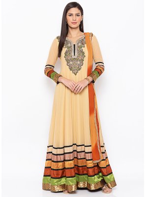Embroidered Georgette Ankle Length Kalidar Suit