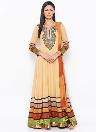 Embroidered Georgette Ankle Length Kalidar Suit