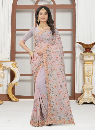 Embroidered Georgette Contemporary Saree