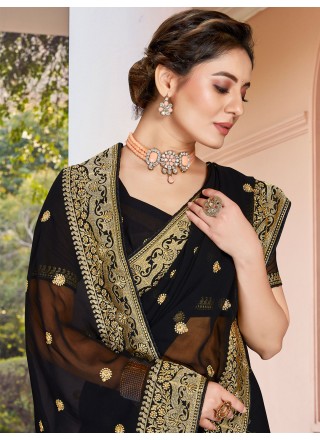 Embroidered Georgette Contemporary Saree