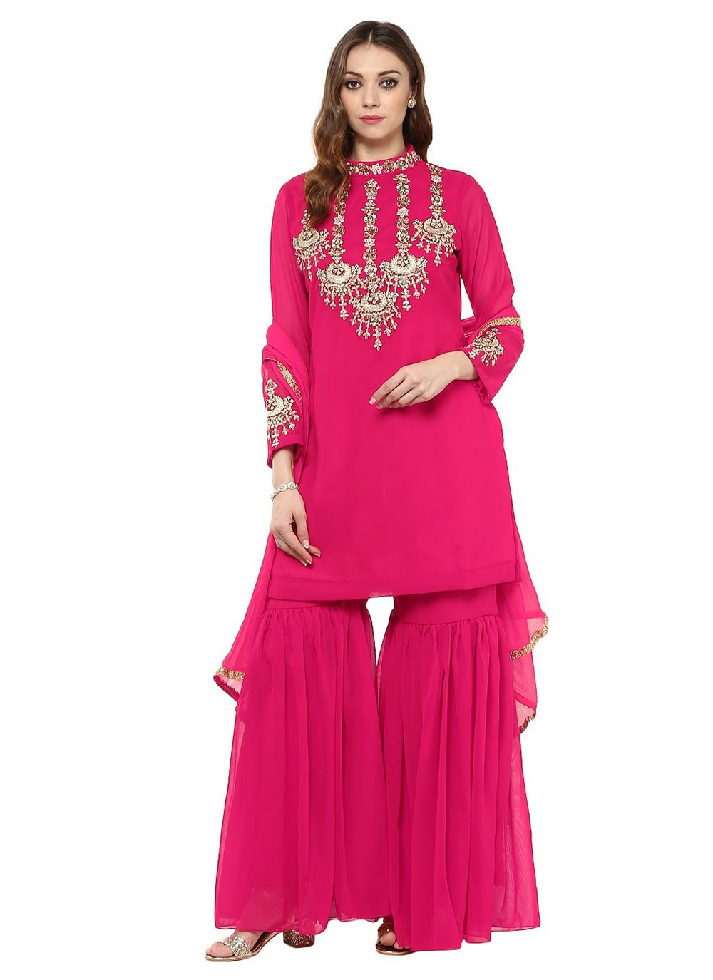 Embroidered Georgette Designer Palazzo Suit