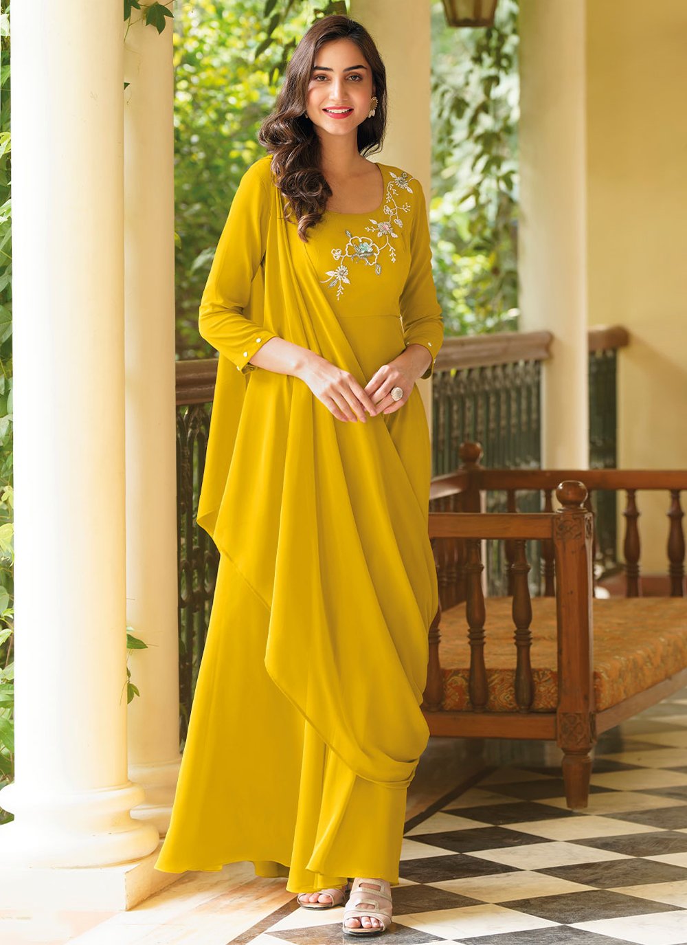 Embroidered Georgette Trendy Gown