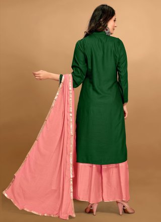 Embroidered Green Palazzo Designer Salwar Suit 