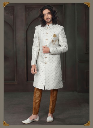 Embroidered Imported Indo Western in White