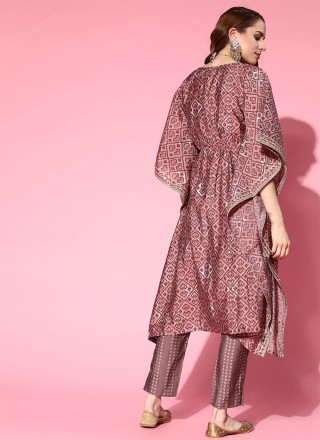 Embroidered Mauve  Party Wear Kurti