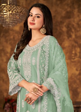 Embroidered Net Trendy Salwar Kameez