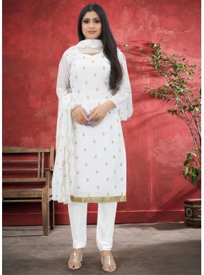 Embroidered Off White Trendy Salwar Suit 