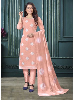 Embroidered Peach Salwar Kameez 
