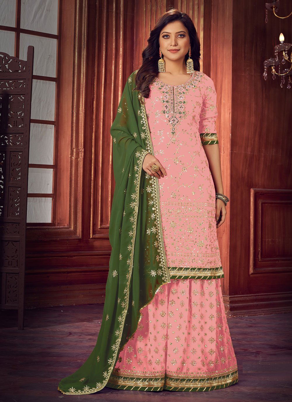 White and Pink Color Combination Straight Long Suit With Dupatta :: ANOKHI  FASHION