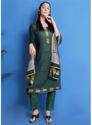 Embroidered Pure Chiffon Trendy Designer Salwar Kameez in Green