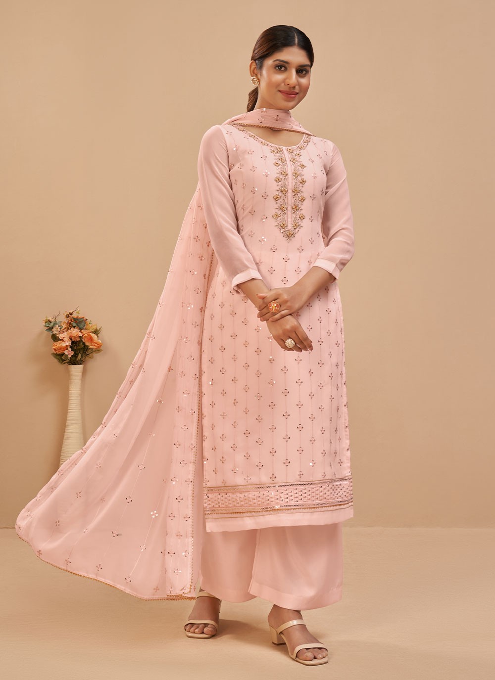Embroidered Pure Georgette Designer Pakistani Salwar Suit