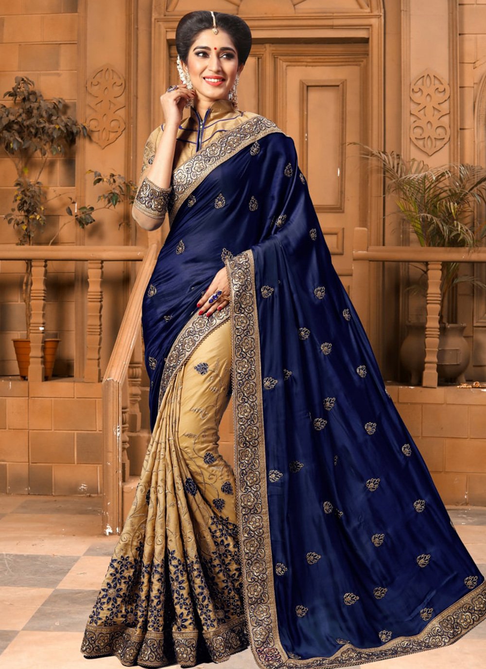 Embroidered Shaded Saree