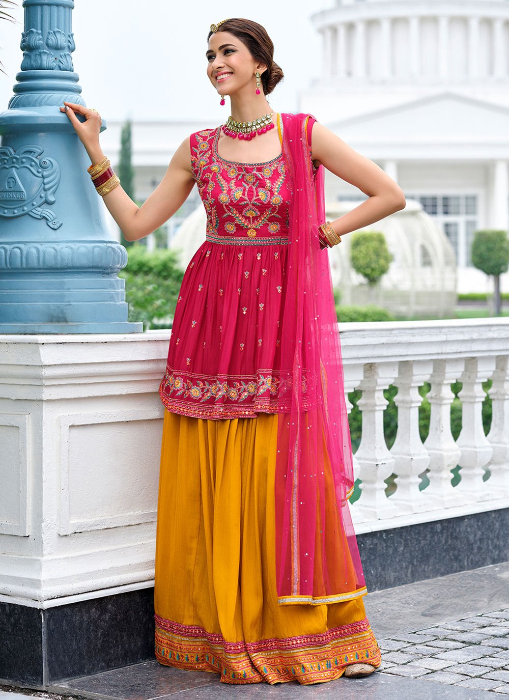 Embroidered Viscose Rani Readymade Salwar Suit