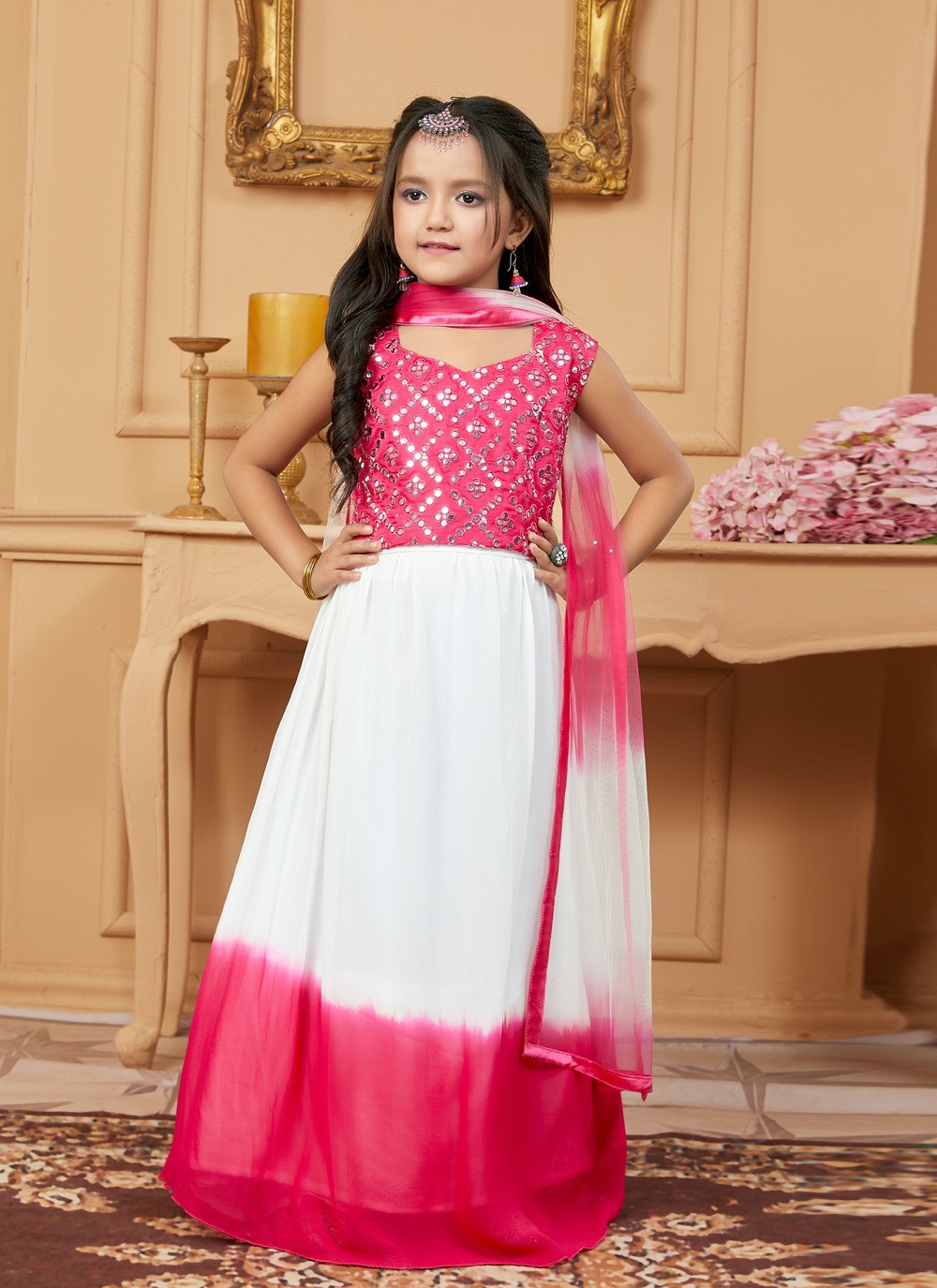 Georgette Party Wear Kids Designer Lehenga at Rs 1500/piece in Greater  Noida | ID: 26155481755