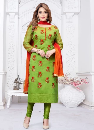 Fancy Chanderi Silk Designer Straight Suit
