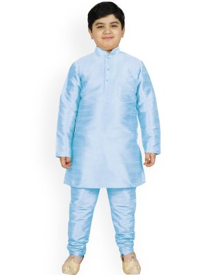 Fancy Dupion Silk Off White and Turquoise Jacket Style