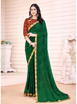 Fancy Fabric Green Casual Saree