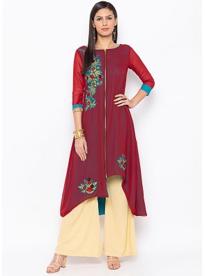Fancy Magenta Casual Kurti