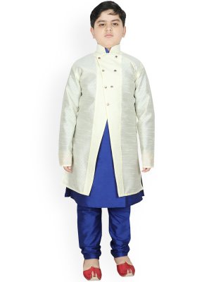 Fancy Work Blue and Off White Jacket Style
