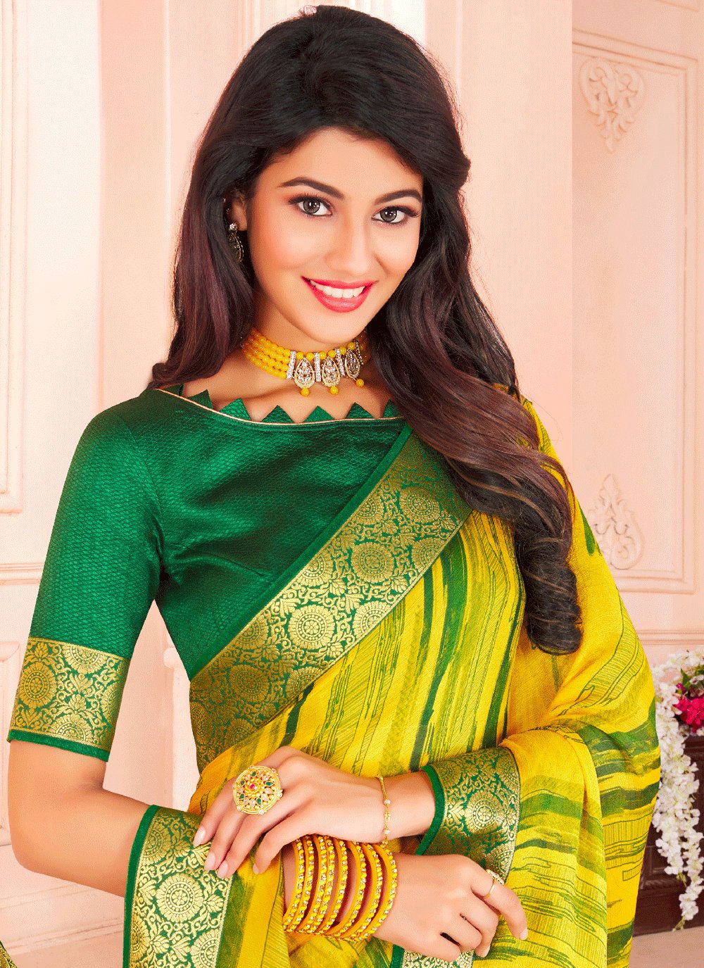 Add More Sunshine With These 5 Best Blouse Combinations For Yellow  Kanjeevarams | Light green blouse, Green blouse designs, Pattu saree blouse  designs