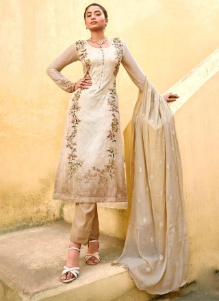 Faux Chiffon Festival Pant Style Suit