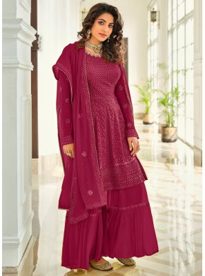 Faux Georgette Pink Designer Pakistani Salwar Suit