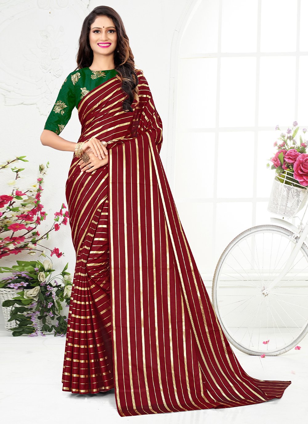 Shop Green Art Silk Shimmer and Tikki Work Saree After Six Wear Online at  Best Price | Cbazaar