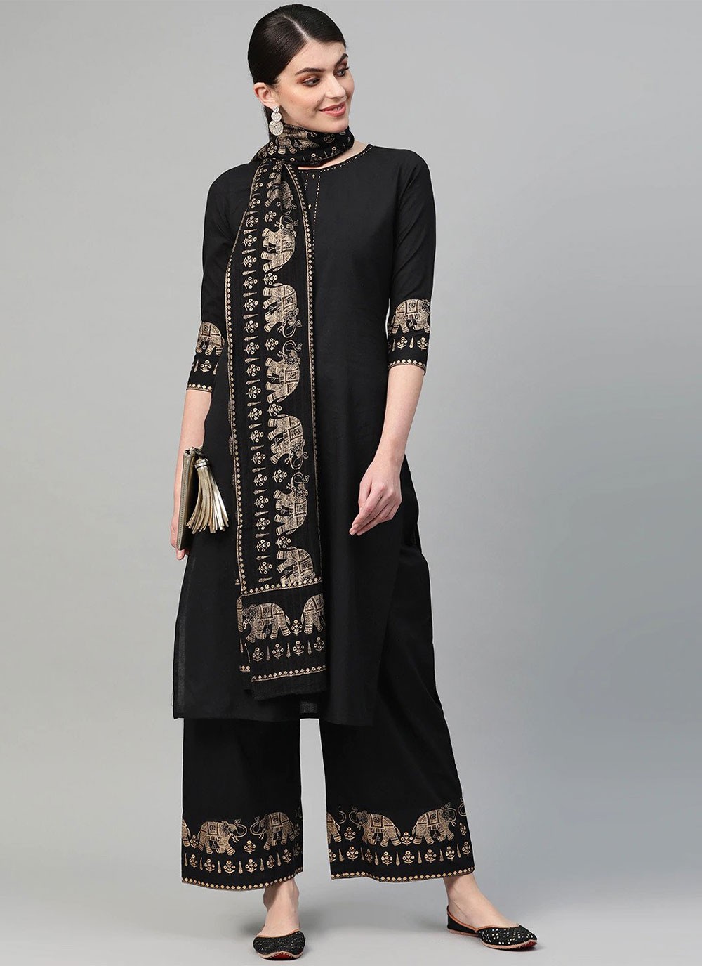 Foil Print Rayon Trendy Salwar Suit