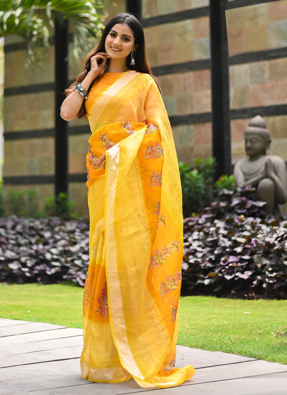 Yellow Saree, 6.3 m (With Blouse Piece) at Rs 499 in Surat | ID: 21366313548