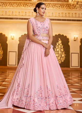Georgette Designer Lehenga Choli in Pink