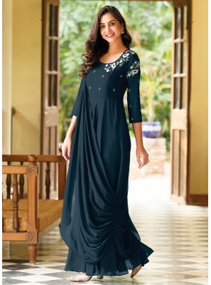 Georgette Embroidered Gown 