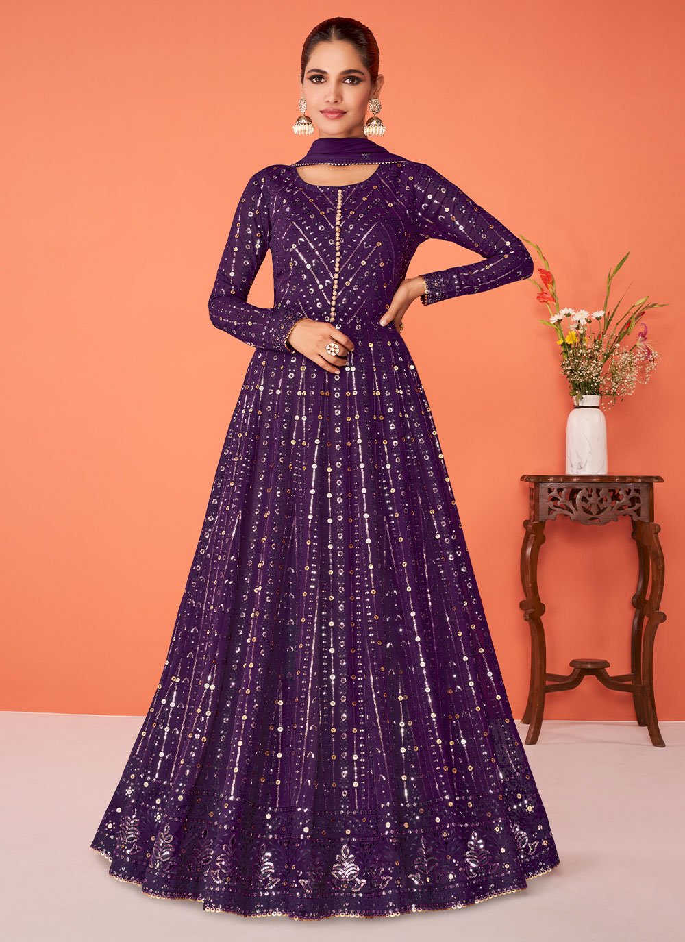Buy online Purple Knitted Viscose Patiala from Churidars & Salwars
