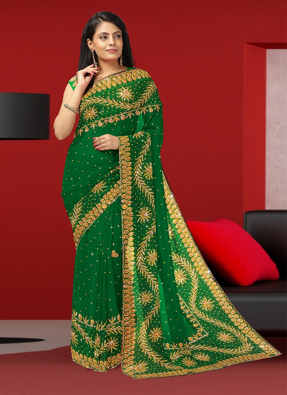 30 Elegant Designs of Fancy Sarees and Tips To Wear | Styles At Life