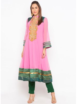 Georgette Pink Fancy Party Wear Kurti