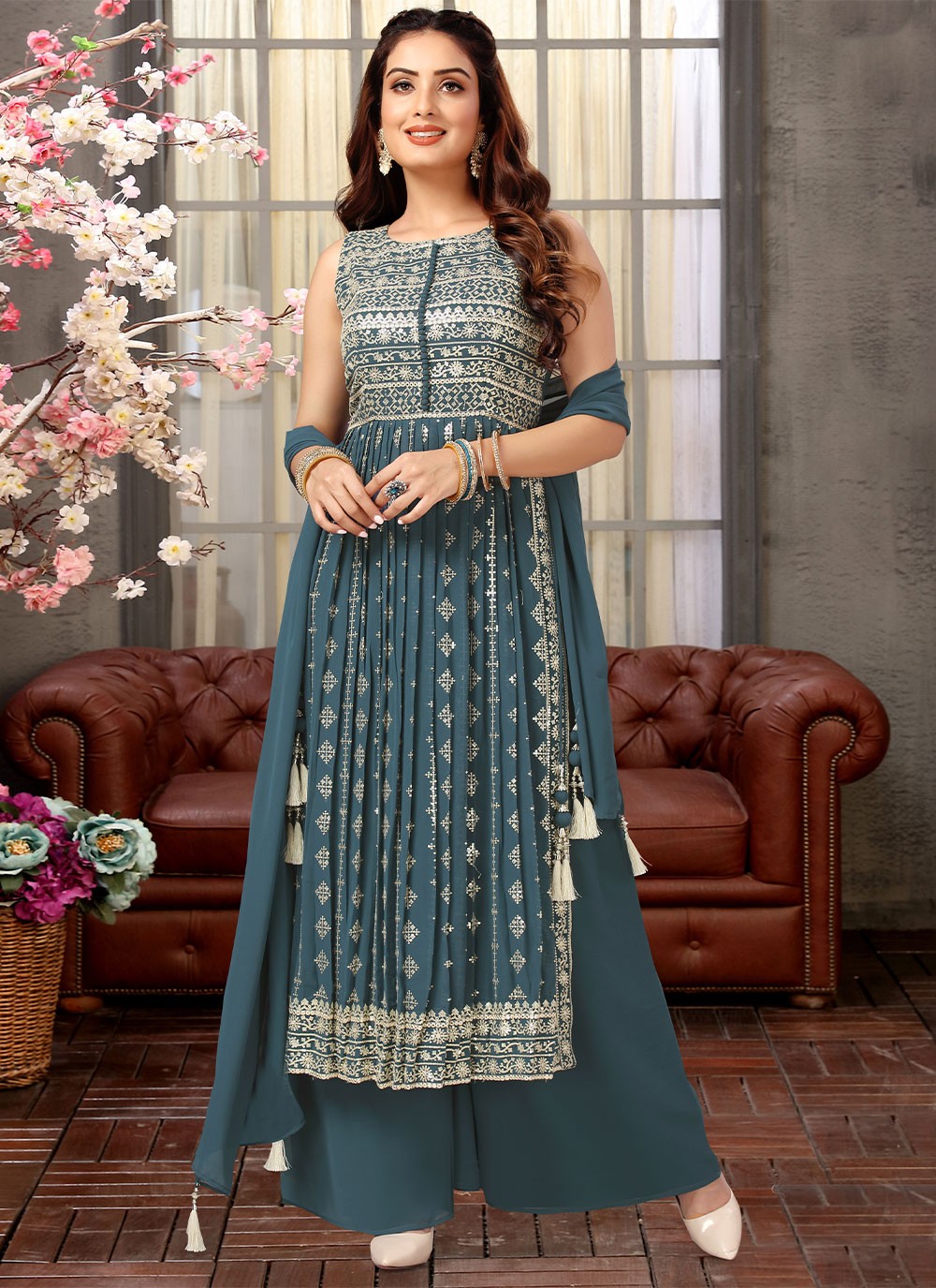 Georgette Fabric Sangeet Special Salwar Suit Trending